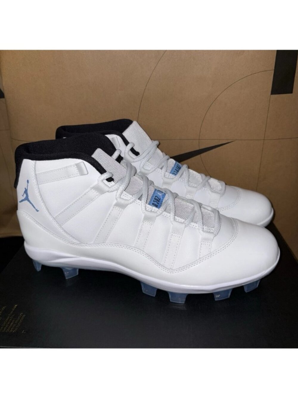 Jordan 11 Retro MCS Baseball Football Cleats Legend Blue HM7326-104 Sz 10.5